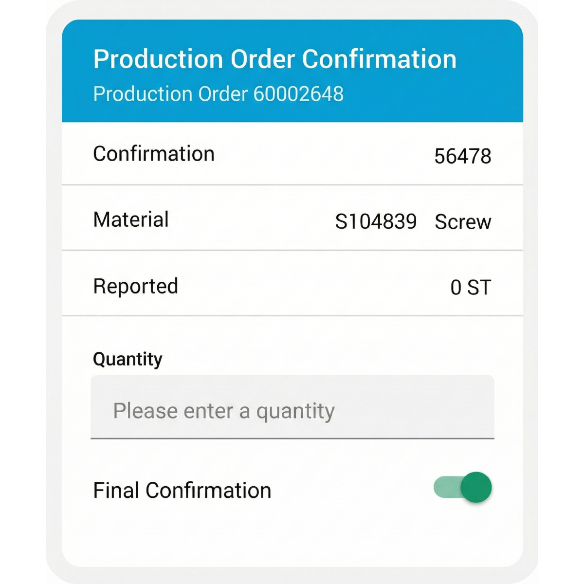 SAP mobile time recording for accurate production data